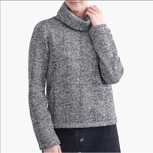 J. Crew Sweaters - J. Crew || Funnel “mock” Neck Glen Check Plaid XXS